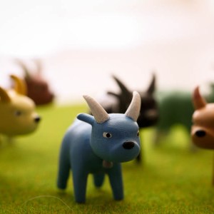 After testing printing one goat, I scaled up the operation and printed twelve more.